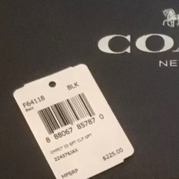 Coach Men's Compact ID Black Leather Wallet With Key Fob F64118 in Gift … - Picture 5 of 6